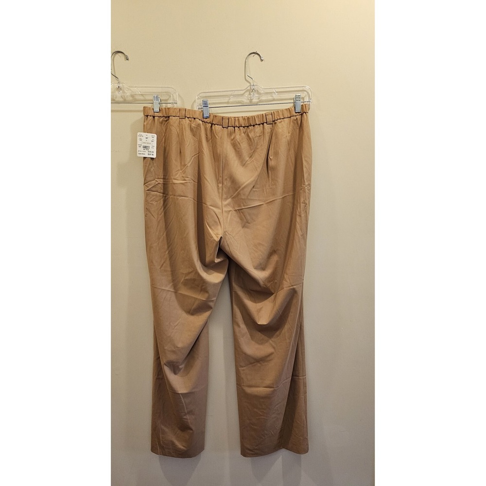 Doncaster Signature Pants Womens 22W Tan Wool Blend Straight Leg NWT W100PT44 - Picture 2 of 8